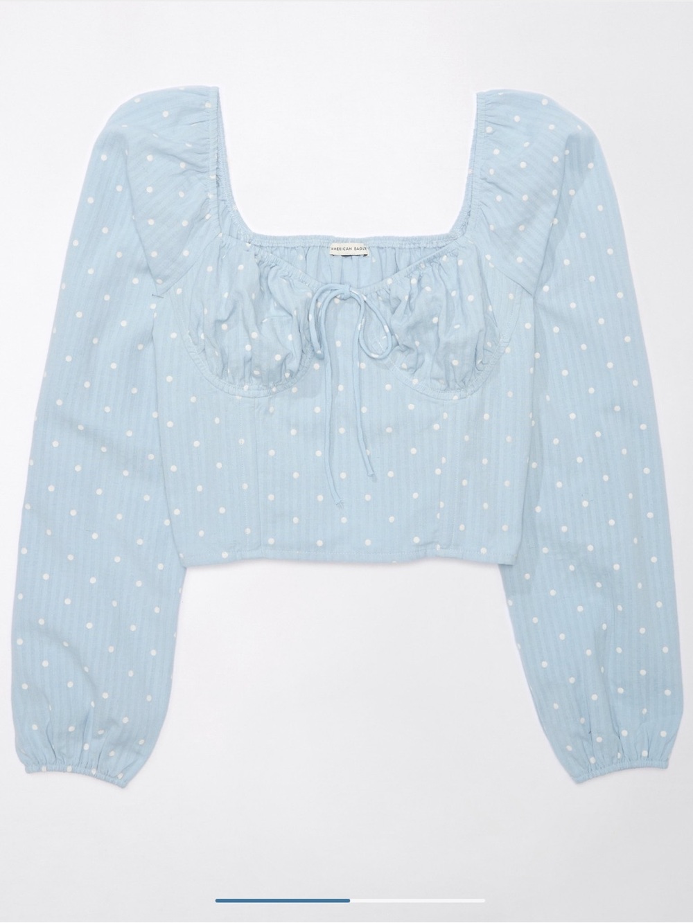 American Eagle Cropped Long Sleeve Corset Top